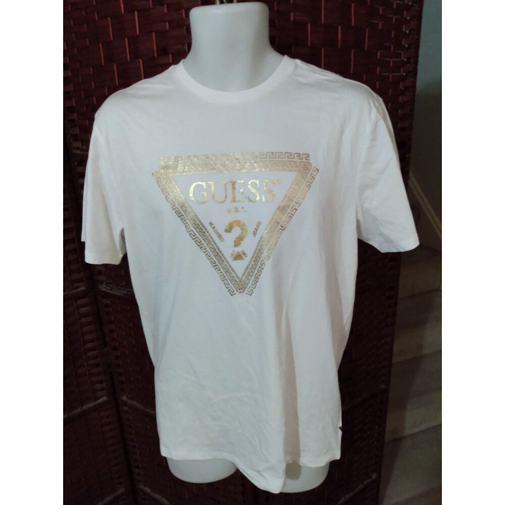 NWT Guess USA T Shirt Men's Large Slim Fit White